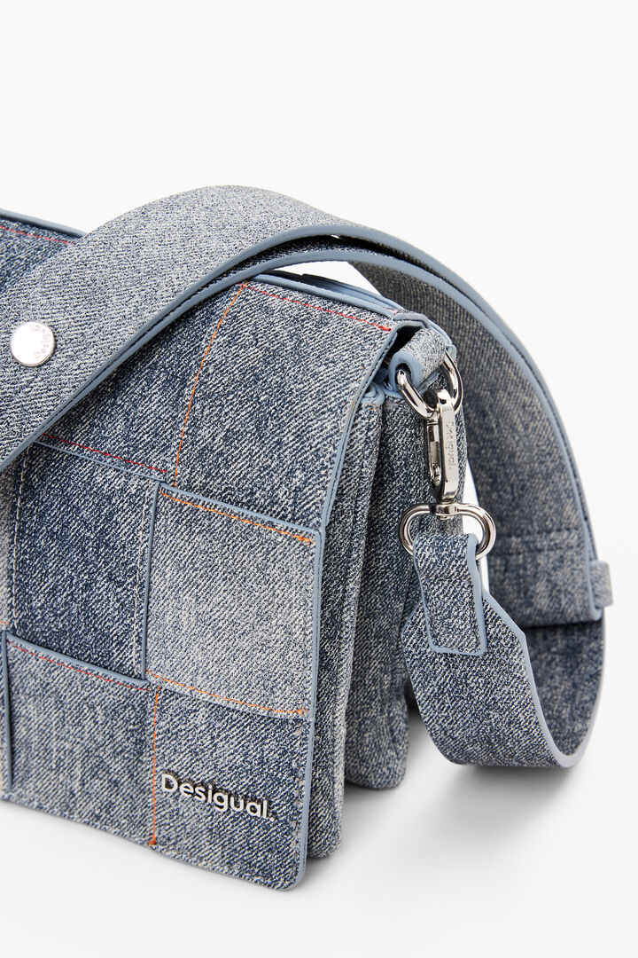 Medium braided denim-effect bag | Desigual