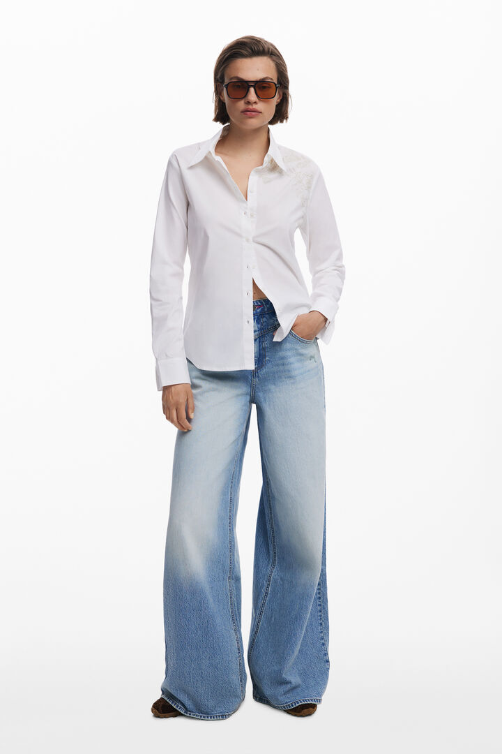 Camisa lisa bordados | Desigual
