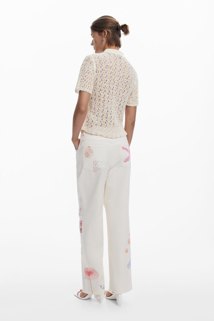 Crochet polo top | Desigual