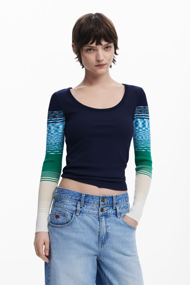 T-shirt à manches imprimées