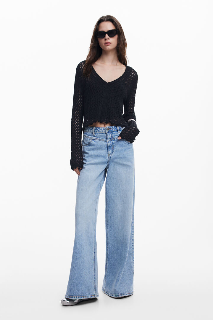 Cropped openwork sweater | Desigual
