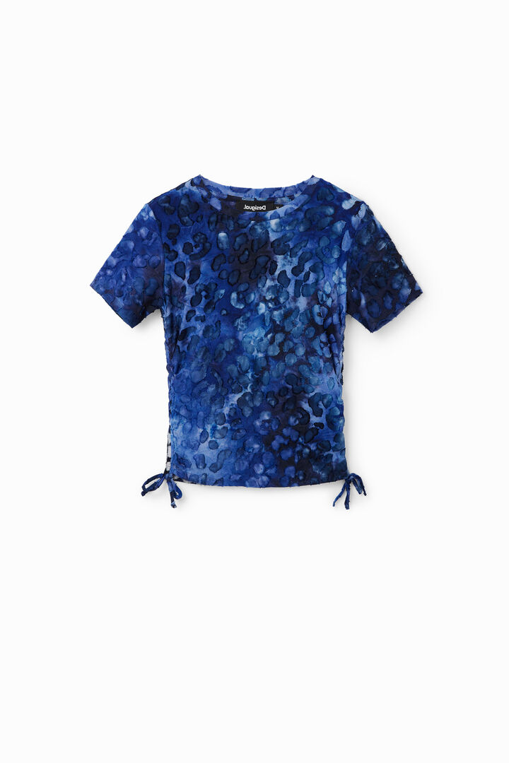 Slim animal print gathered T-shirt | Desigual
