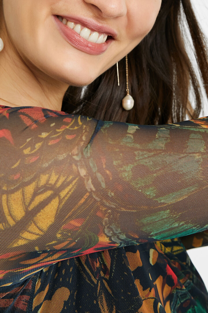 Vestido slim midi mariposas | Desigual