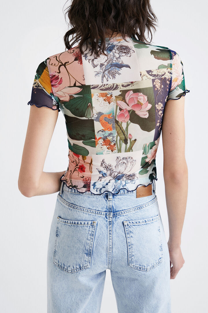 Slim Asian patchwork T-shirt | Desigual