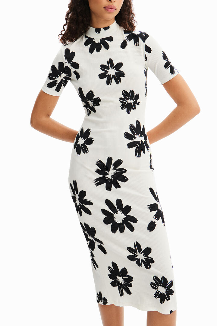 Vestit midi slim flors arty | Desigual