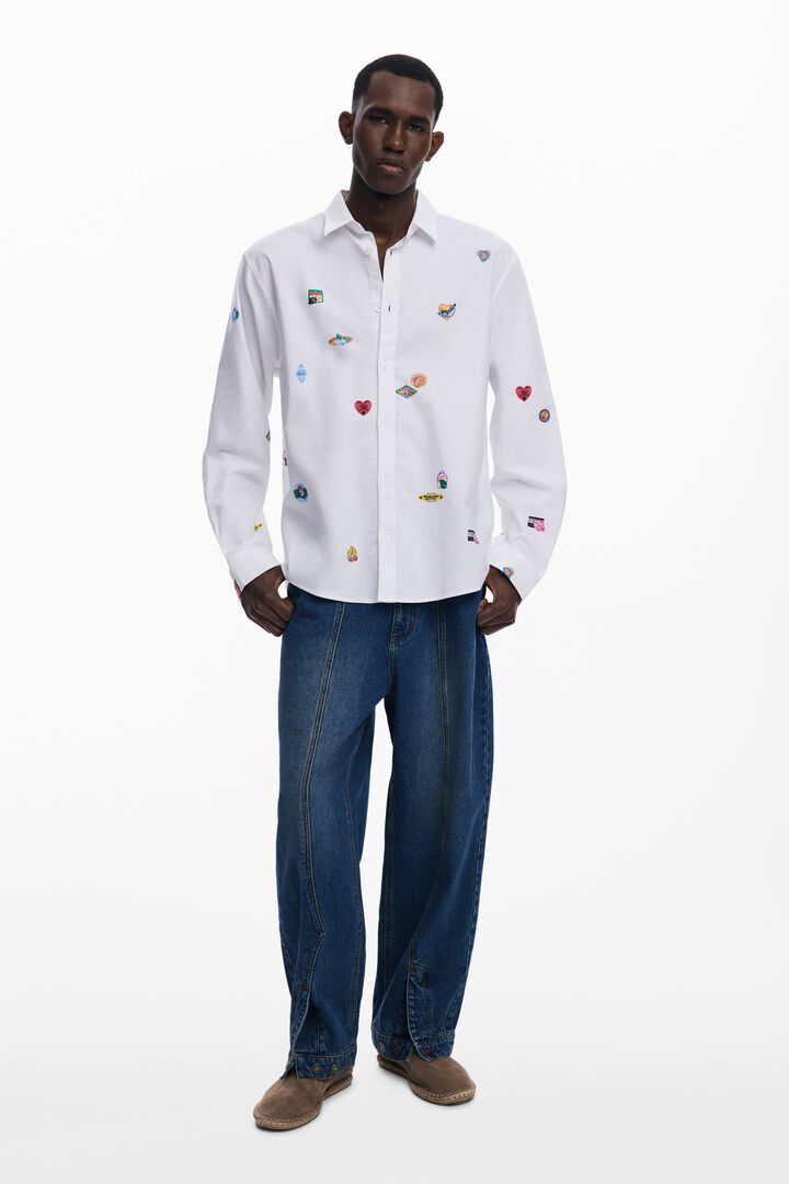 Long-sleeve shirt with drawings | Desigual