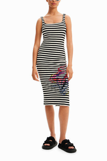 Vestido slim tirantes rayas | Desigual