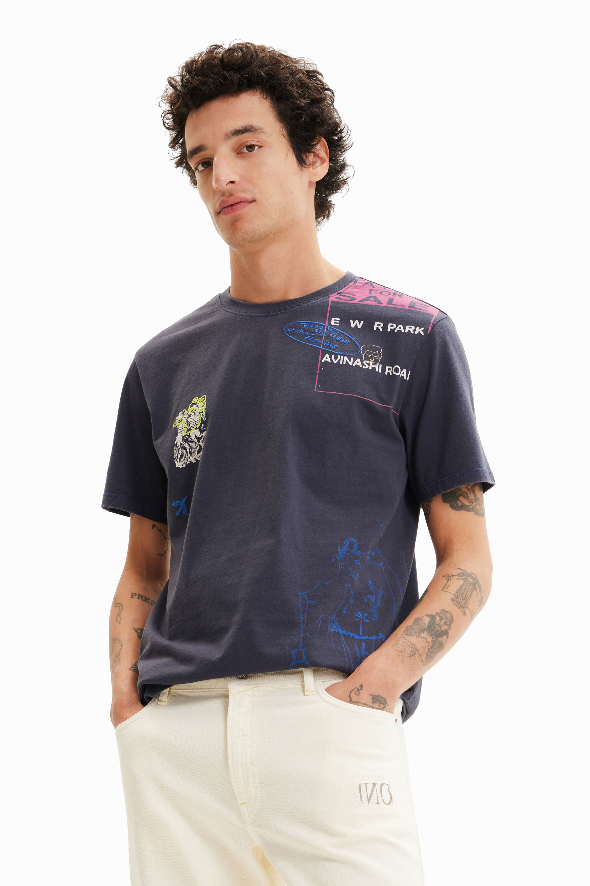 T-shirt arty broderies
