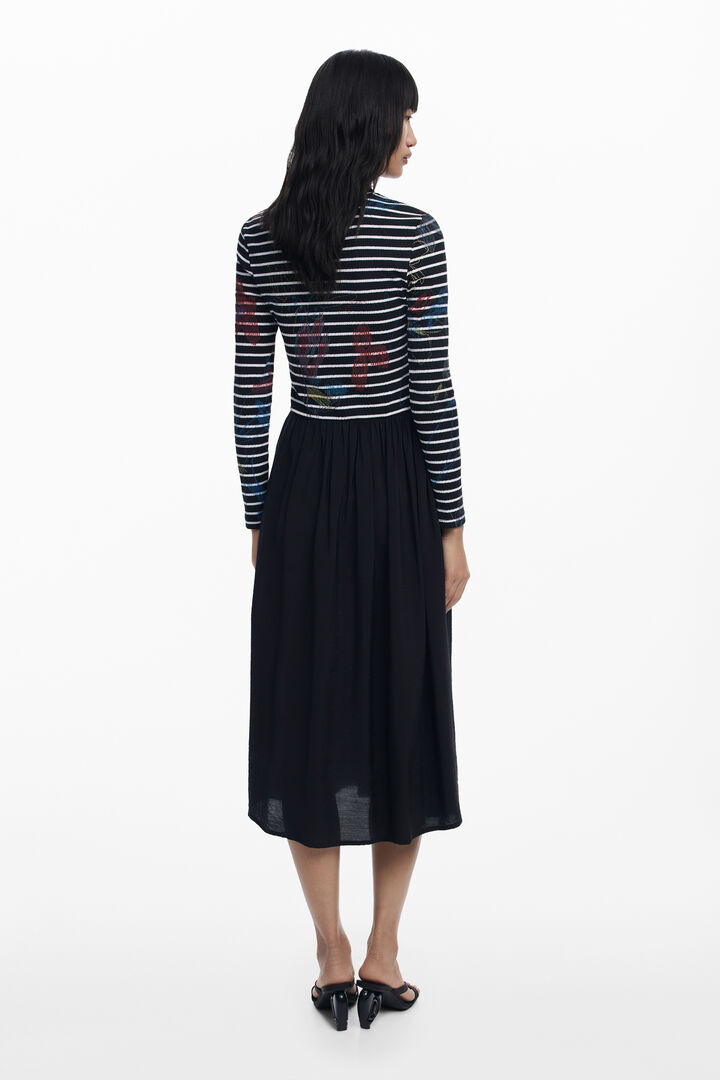 Kleid mit Streifen kombiniert | Desigual