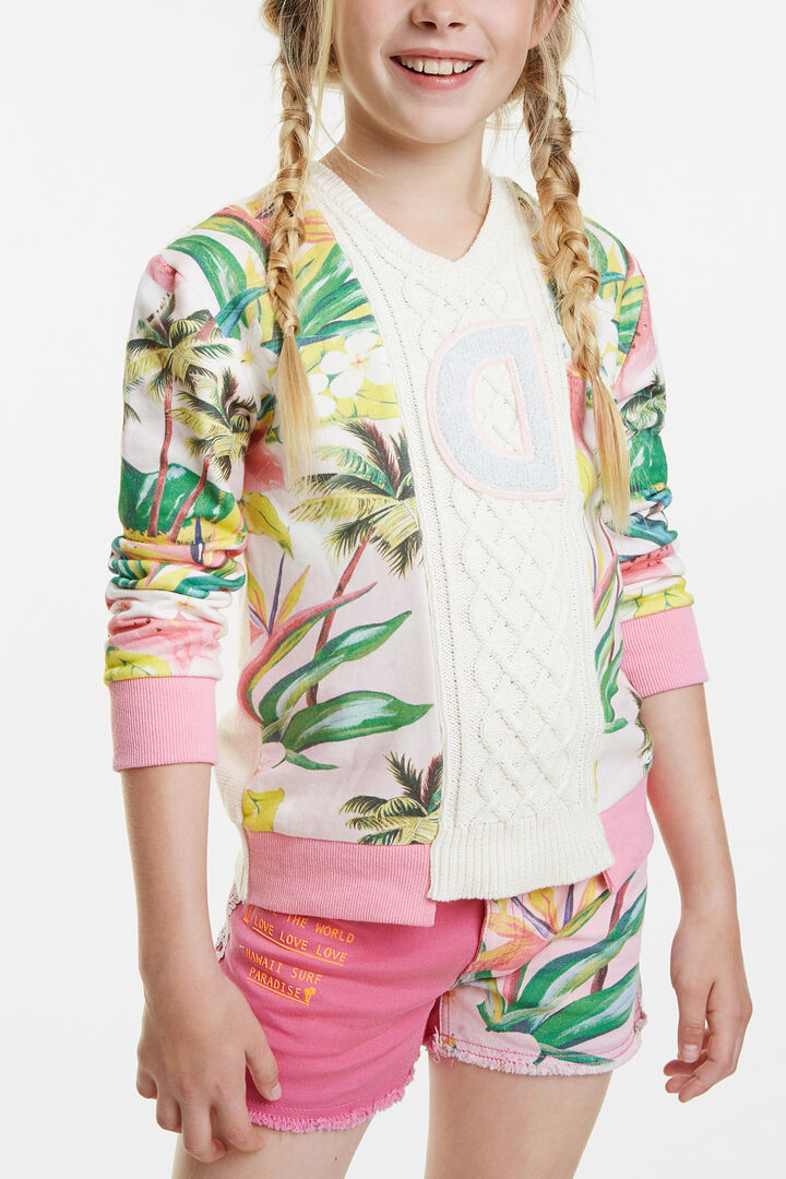 Jersey hawaiano y encaje | Desigual