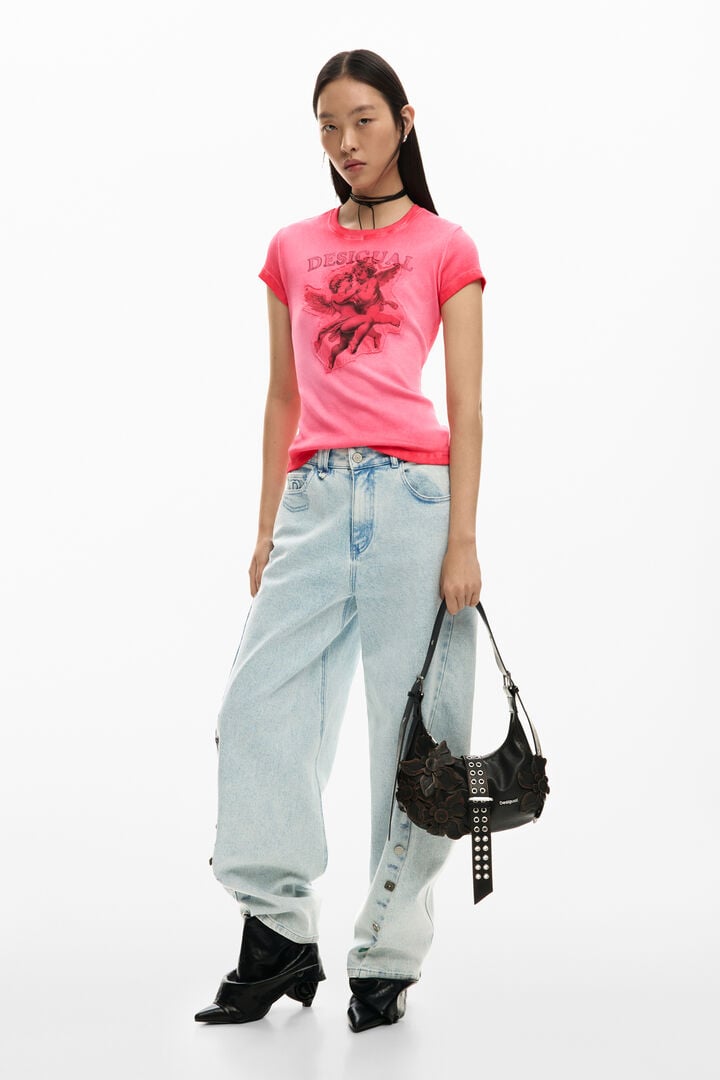 Bolso pequeño apliques flores | Desigual