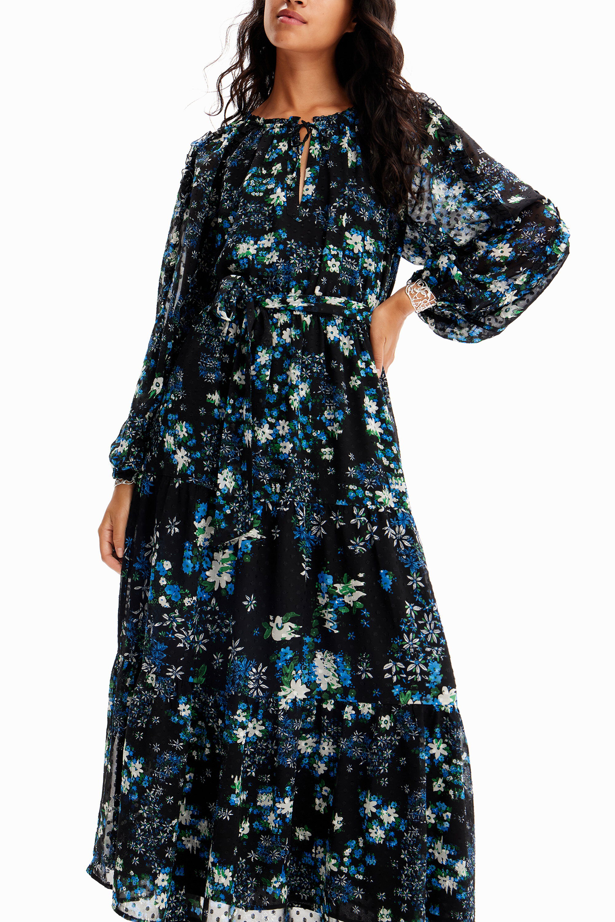 レディース 花柄 スイスドット ミディワンピース I Desigual.com