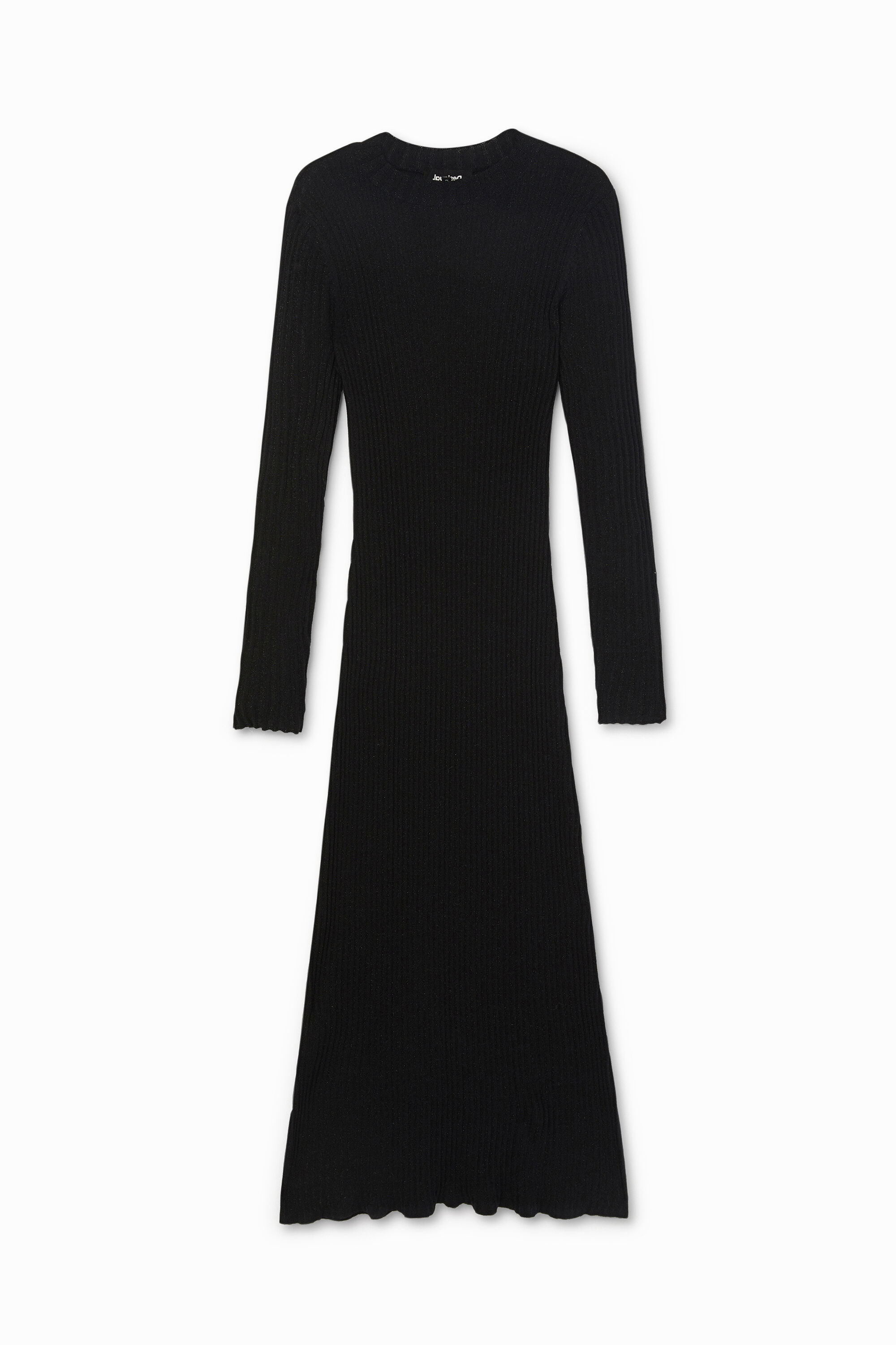ribbed midi dress with sleeves
