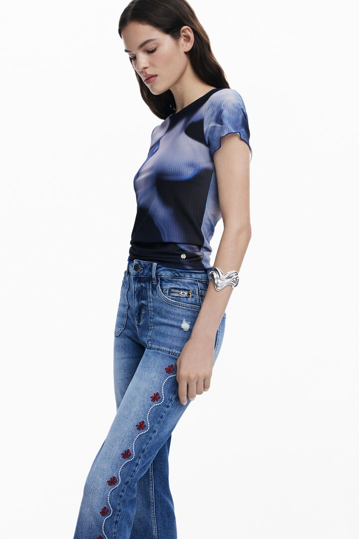 Rechte jeans met boord | Desigual