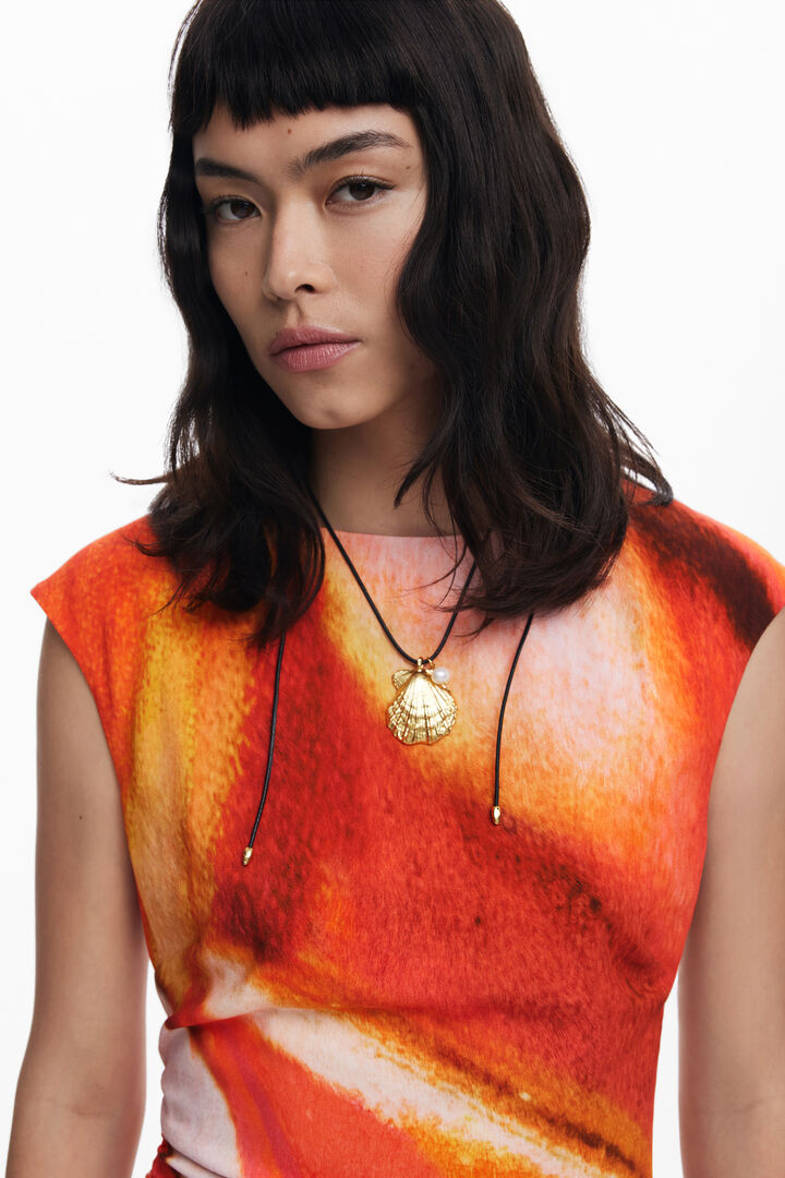 Draped long dress | Desigual