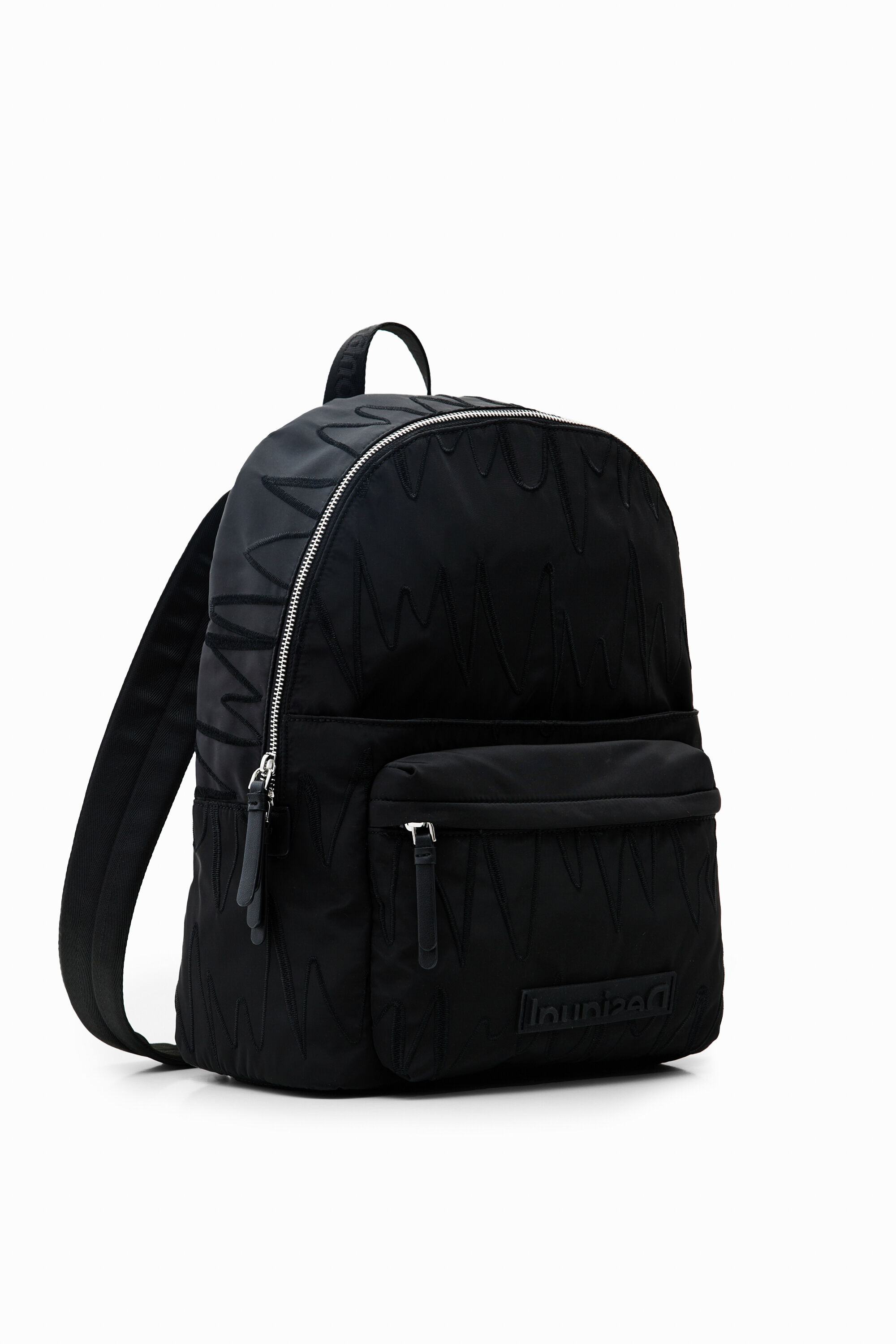 Desigual Midsize Zigzag Backpack In Black