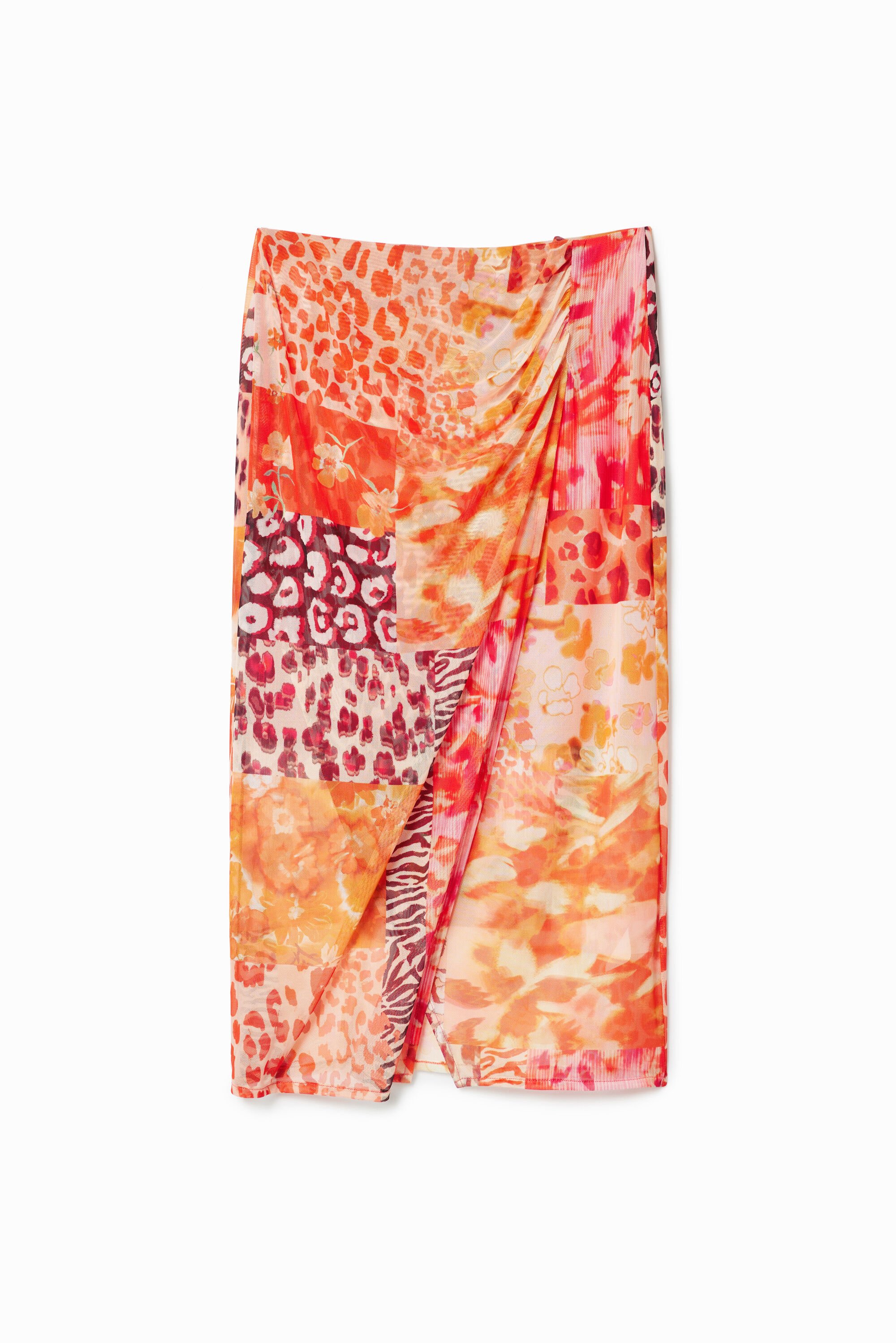 Desigual Tulle patchwork midi skirt