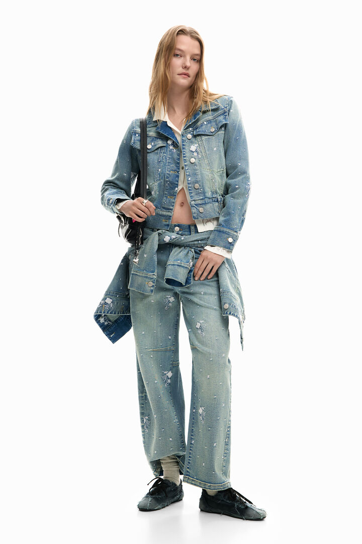 Trucker jacket with embroidery | Desigual