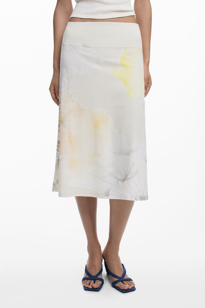 Gonna midi con elastico in vita | Desigual
