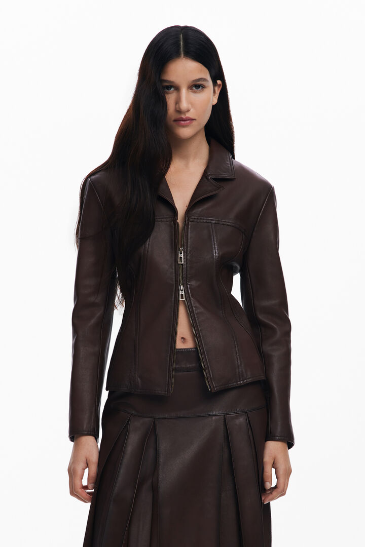 Giacca biker in pelle con peplum | Desigual