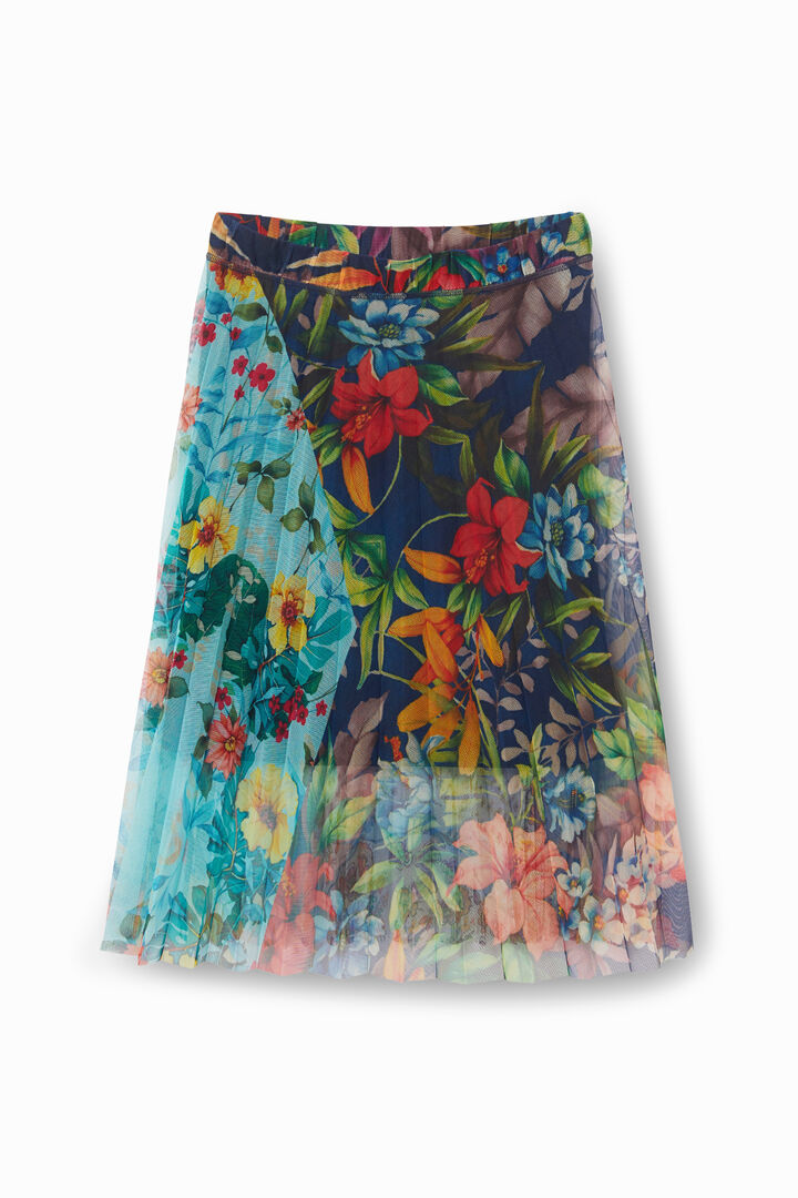 Falda midi plisada floreada | Desigual