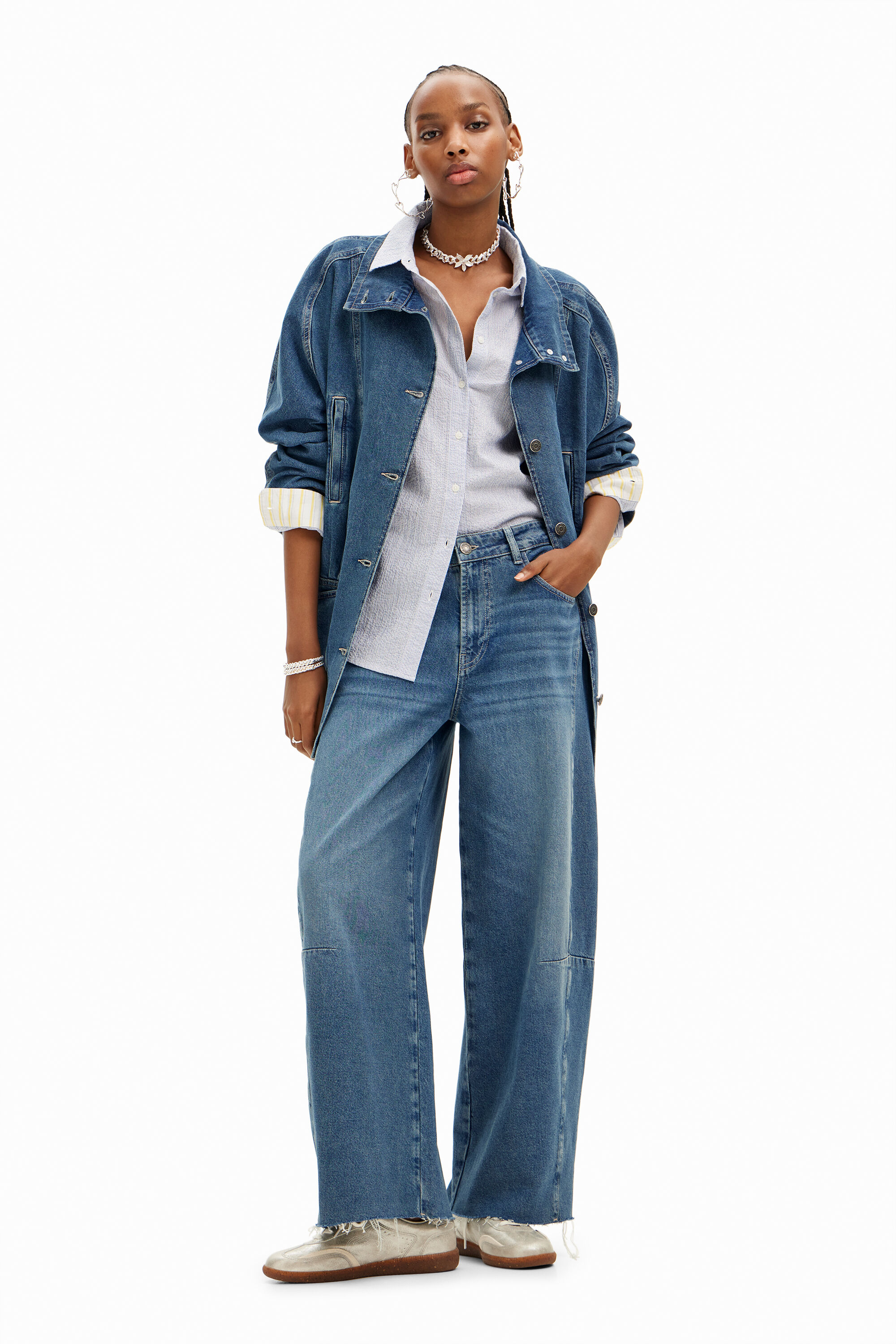 Pantalon vaquero largo mujer top