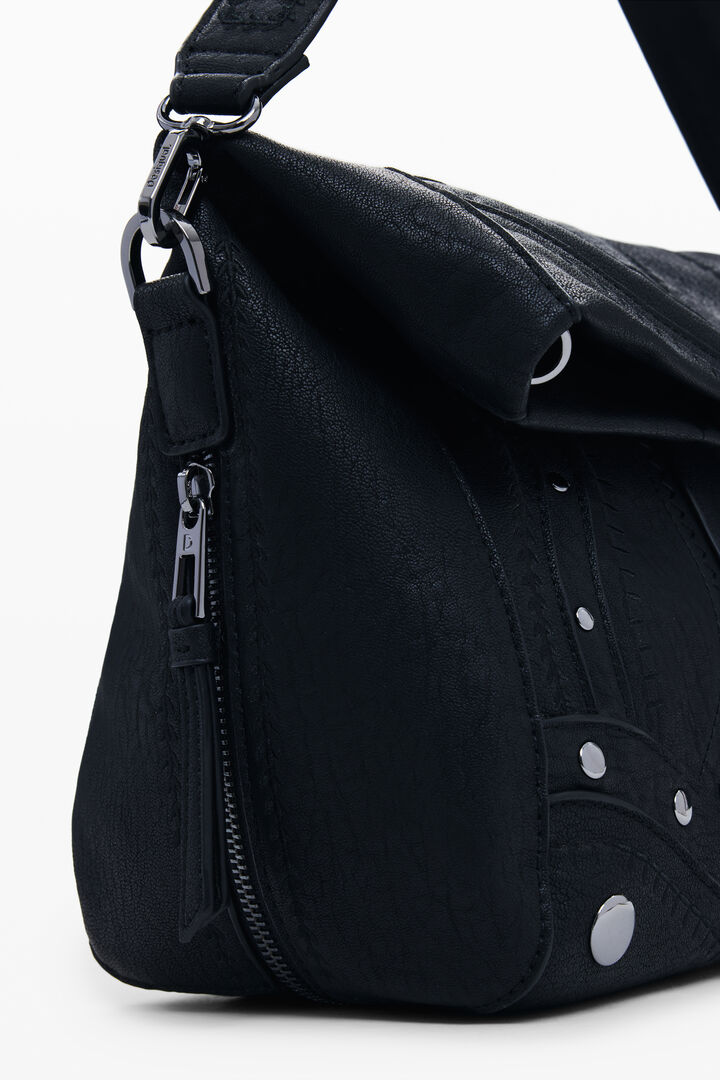 Bolso efecto piel bordados mediano | Desigual