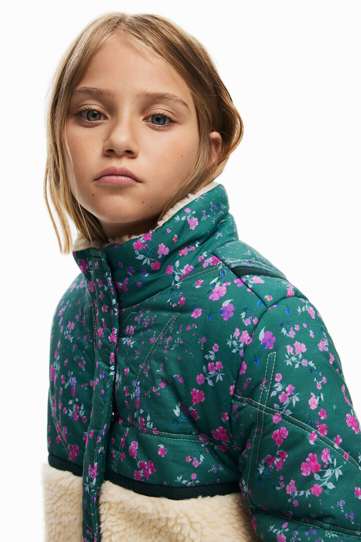 Combined quilted coat | Desigual