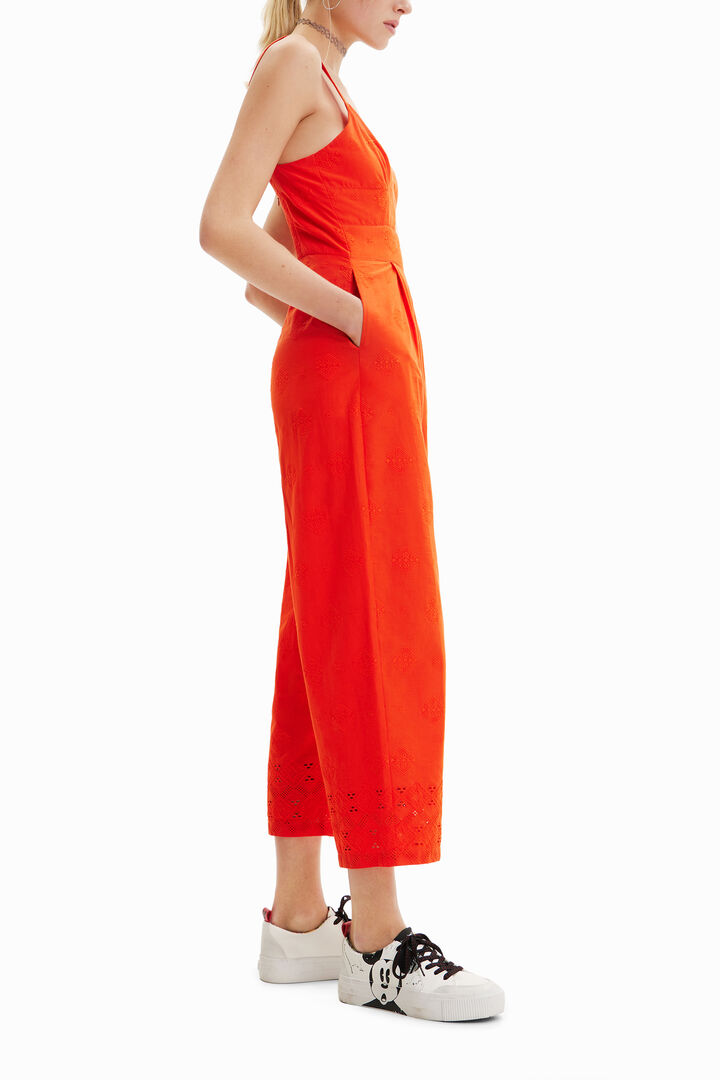 Long embroidered strappy jumpsuit | Desigual