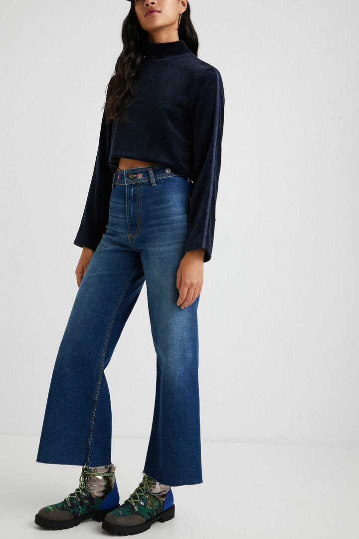 Wide leg ankle grazer jeans | Desigual