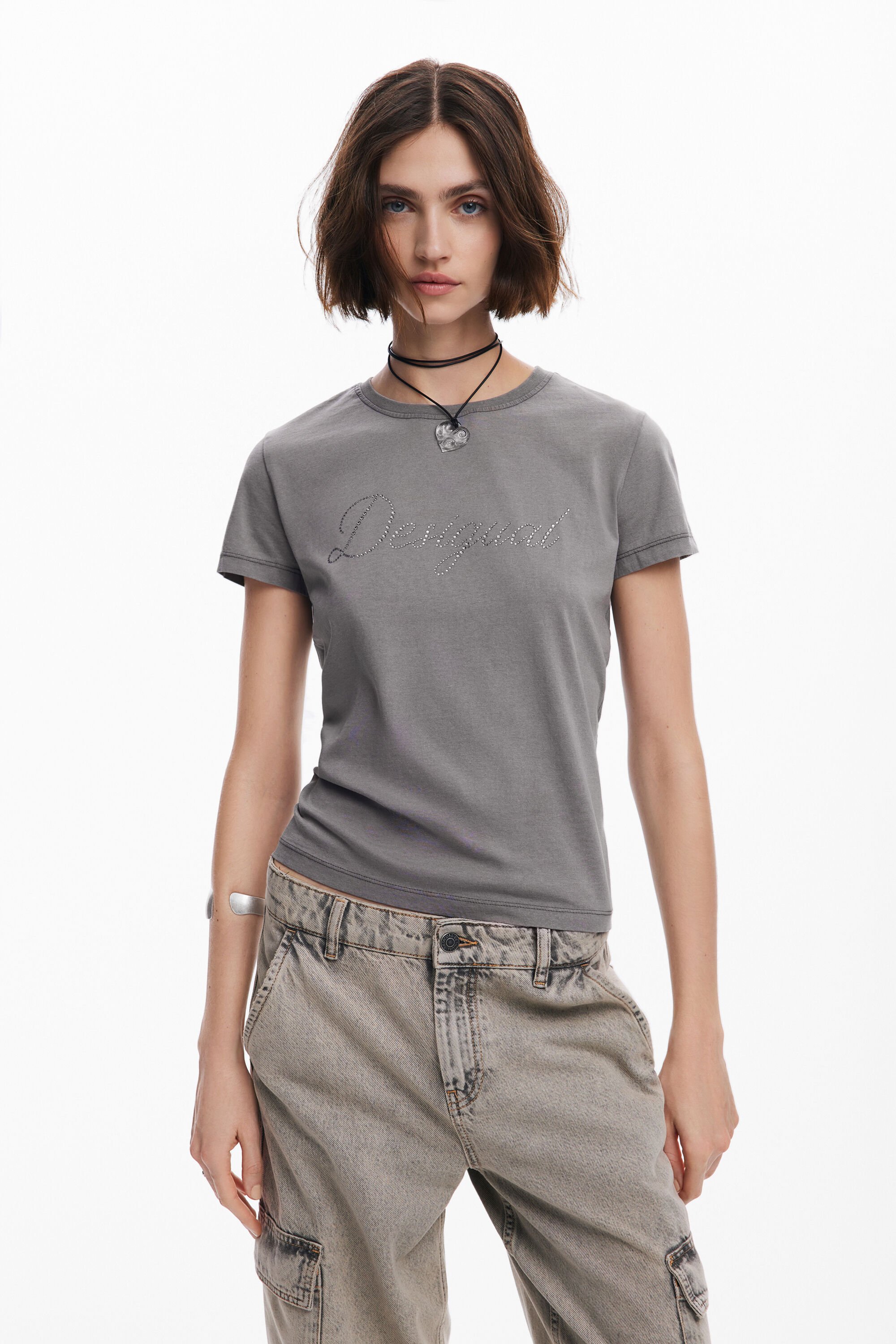 Maglietta slim strass da donna I Desigual