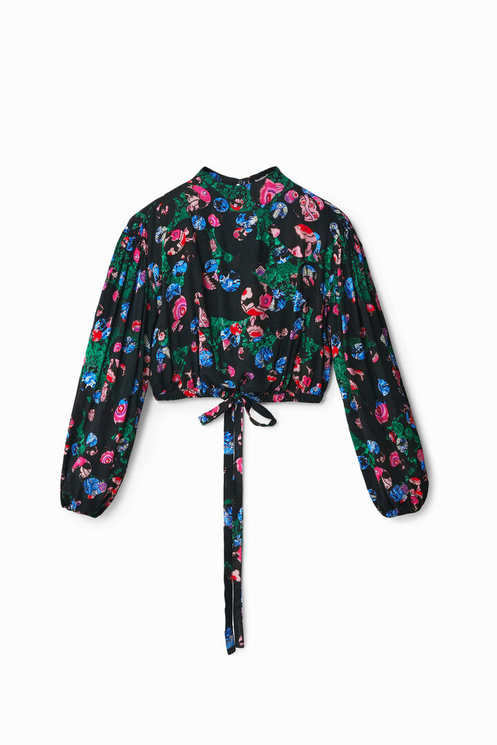 M. Christian Lacroix cropped floral blouse