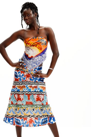 Spódnica midi z etnicznym wzorem Stella Jean | Desigual