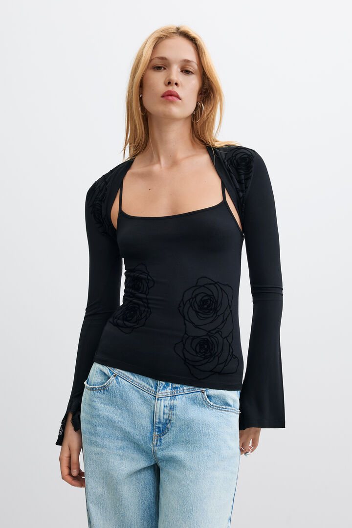 2-in-1 T-shirt with flocked details
