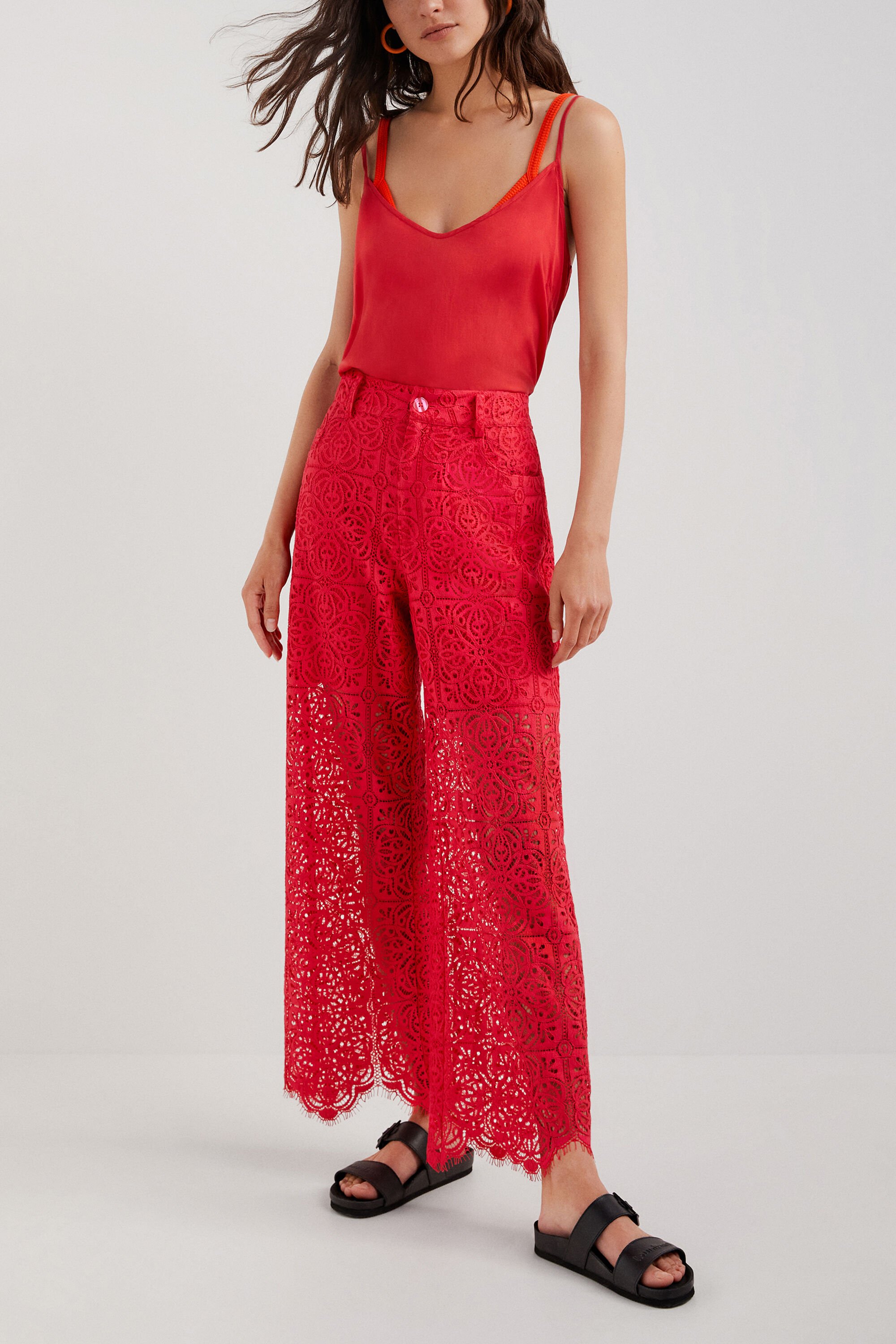 Sheer lace trousers | Desigual.com