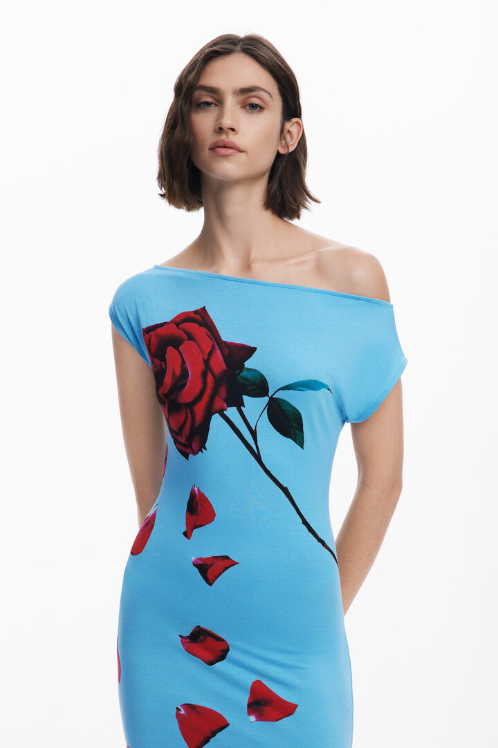 Vestido bardot pétalos Tyler McGillivary | Desigual