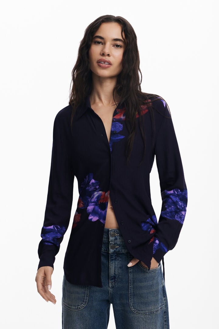 Gathered floral fluid shirt | Desigual