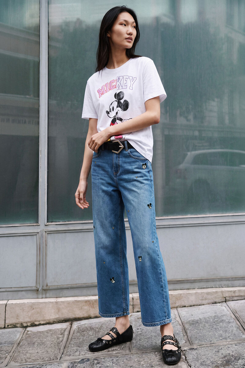 ミッキー™デニムクロップドパンツ グレー 女性用 I Desigual.com