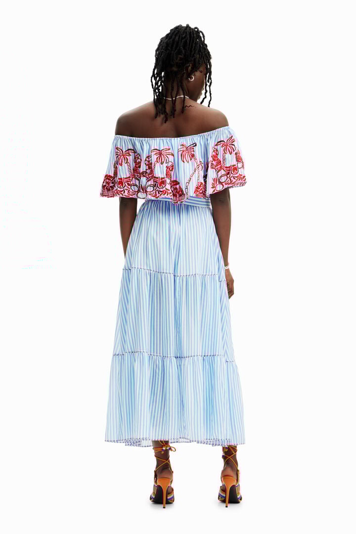 Stella Jean long striped dress | Desigual
