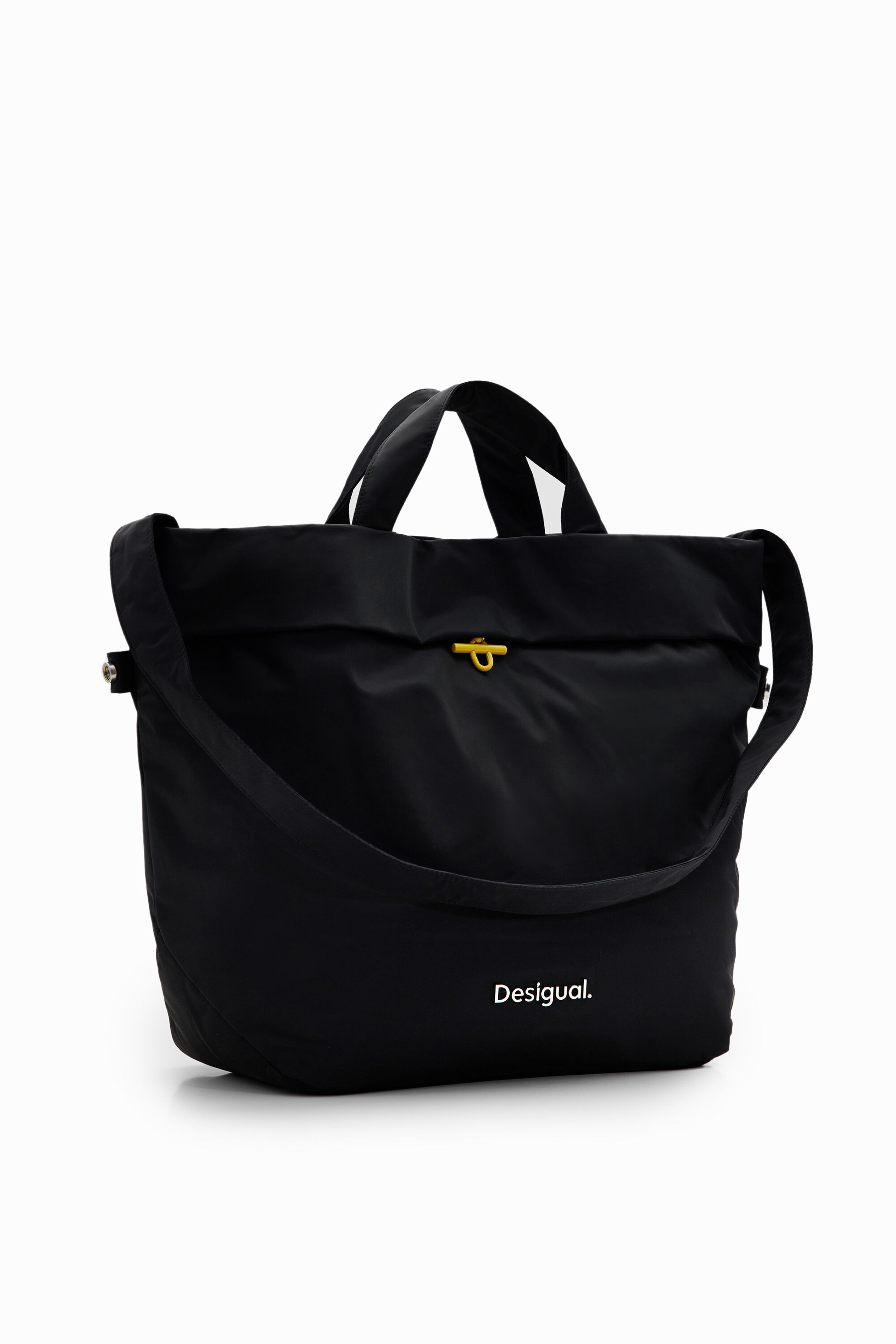 L reversible nylon tote bag - BLACK - U