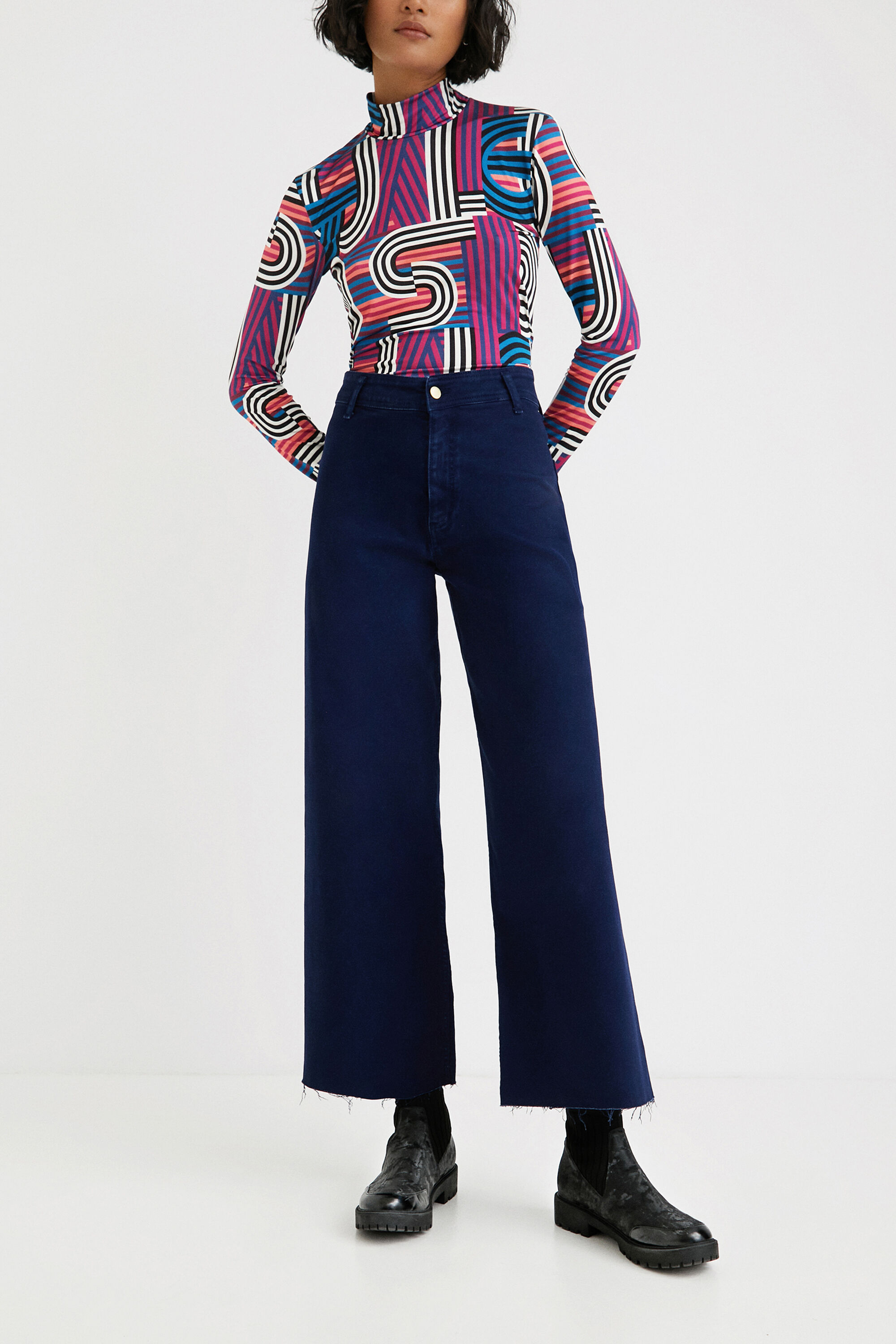 幾何学模様 ハイネックTシャツ | Desigual.com