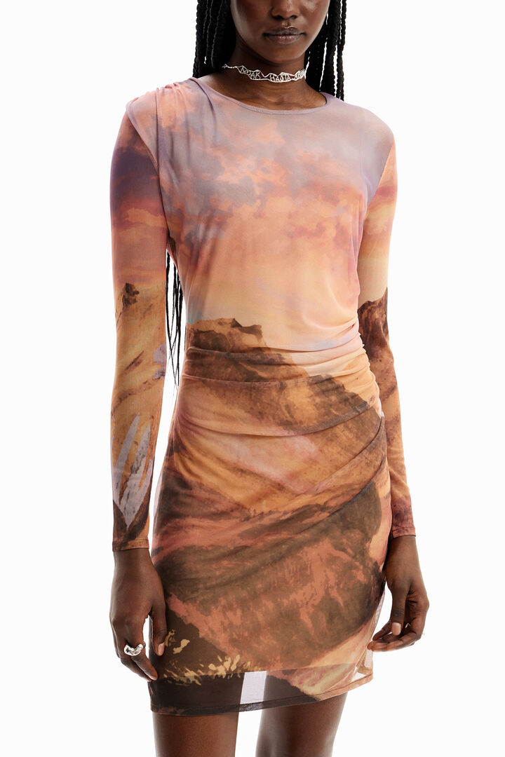 Vestit mini slim paisatge | Desigual