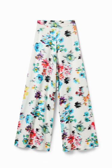 Pantalón maxi flores desenfocadas | Desigual