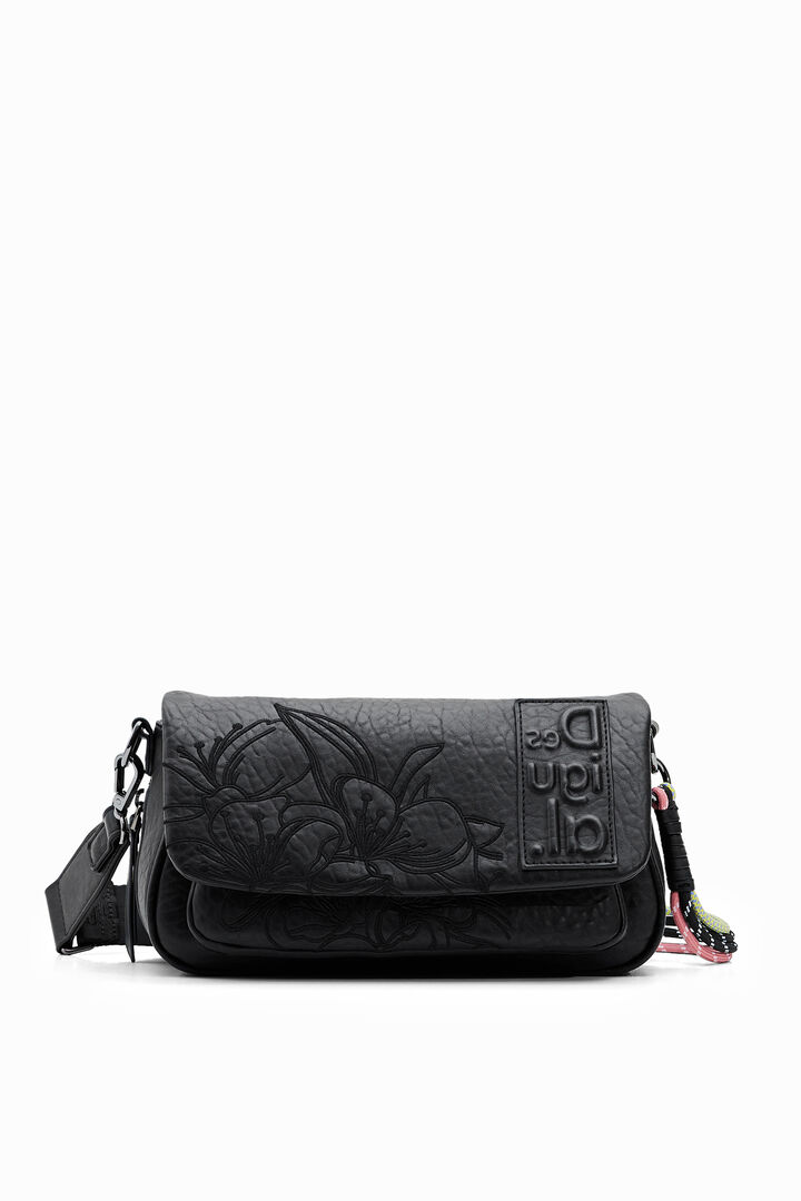 Small crossbody bag with embossed flowers | Desigual