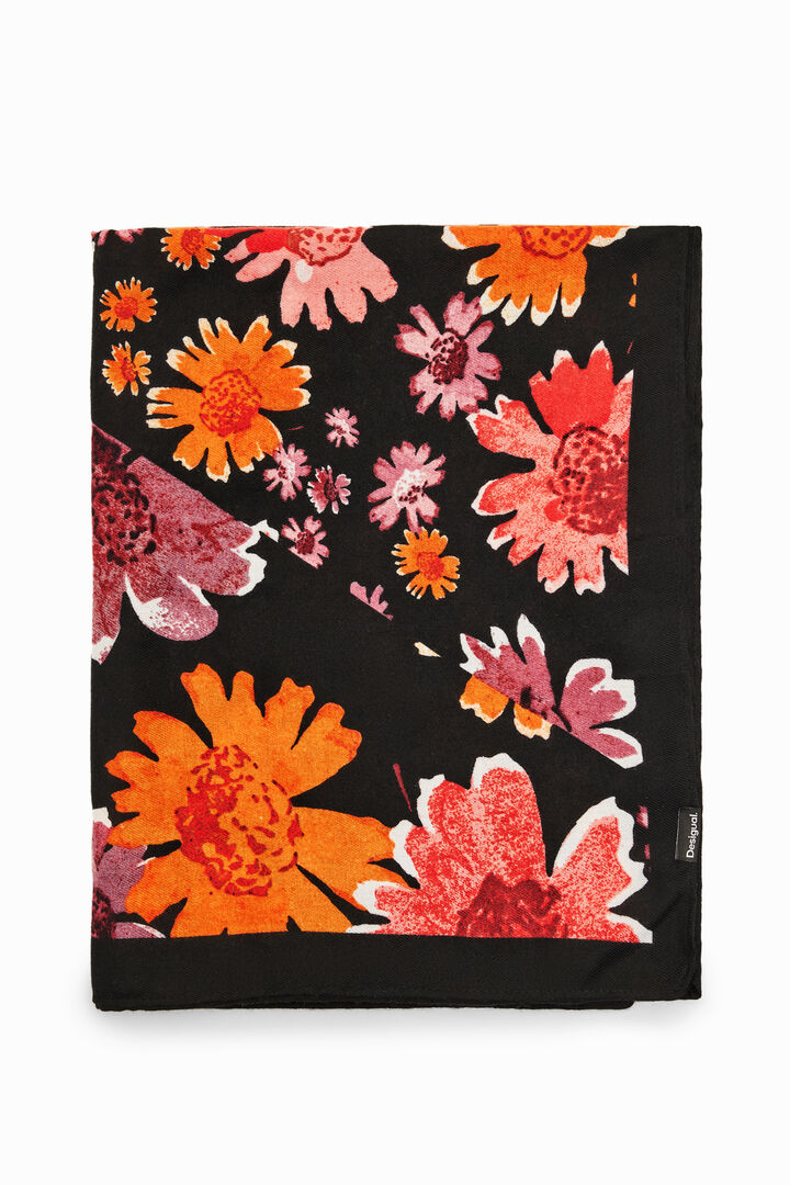 Rectangular floral foulard