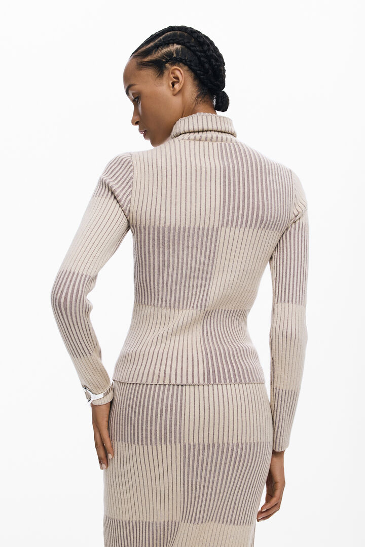 HIGH NECK CHECKERED SWEATER | Desigual