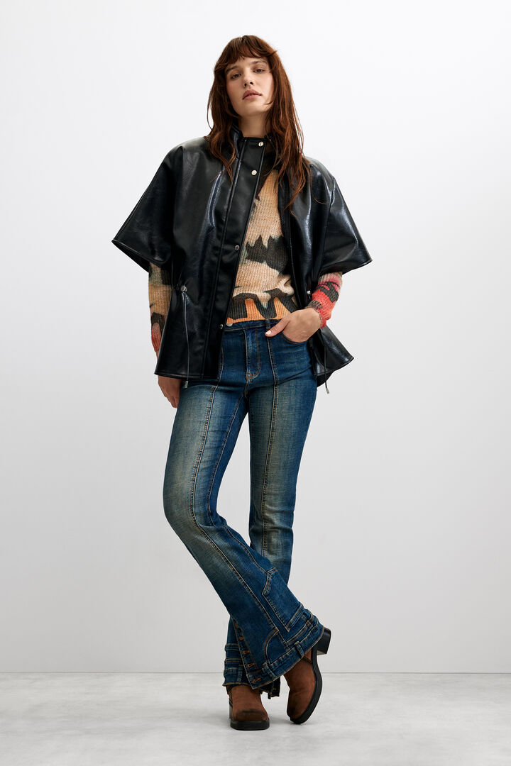 Poncho Leather Effect