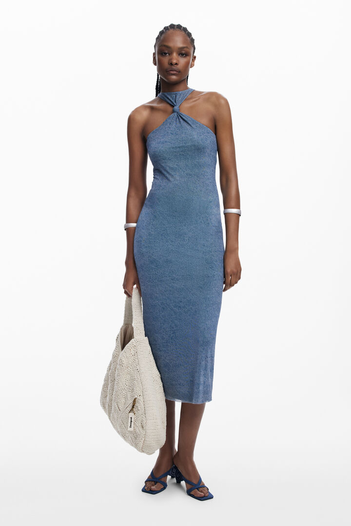 Knot fitted midi dress | Desigual