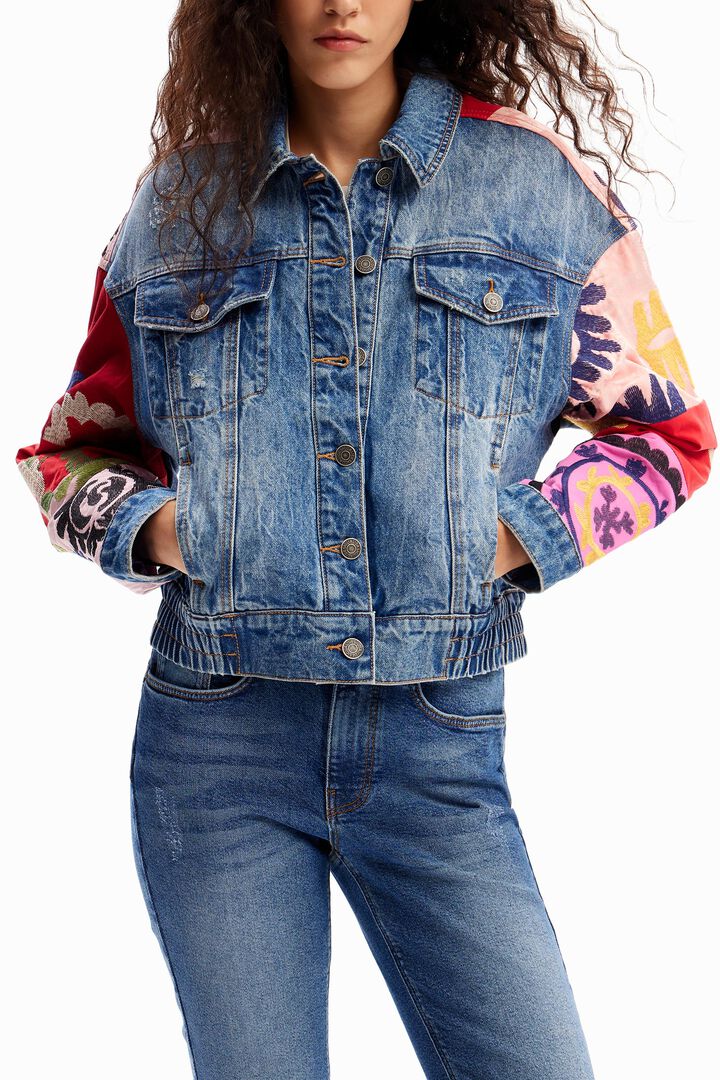 Veste jean courte patchwork | Desigual