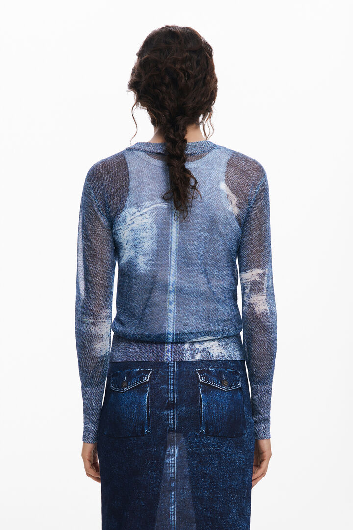 Denim-effect sweater | Desigual